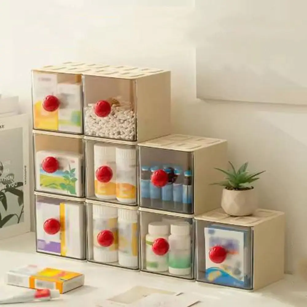 

Dopamine Drawer Style Storage Box Stackable Space Saving Stationery Storage Box Plastic Dustproof Toy Figurine Organizer Desktop
