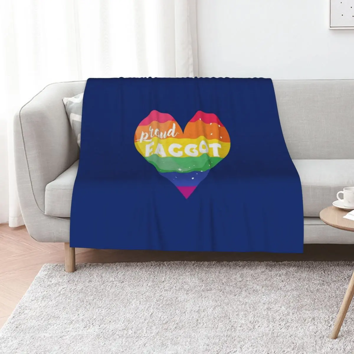 Proud faggot Throw Blanket Shaggy Furry Soft Blanket for Bedroom Living Room