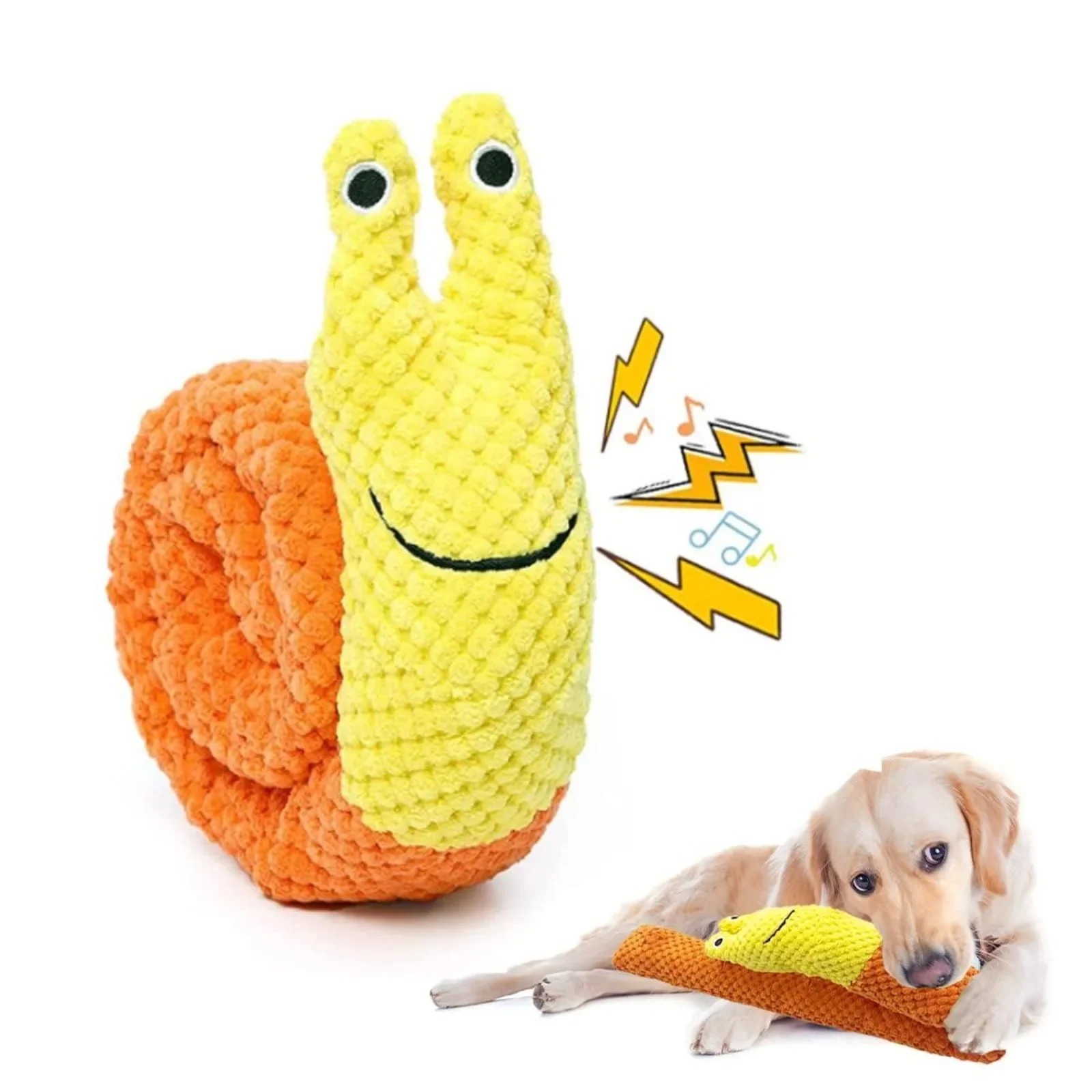 

Dog Puzzle Toys, Dog Snuffle Toy Snail- Interactive Puppy Dogs Plush Squeaky Toys for Foraging Instinct Training and Stress