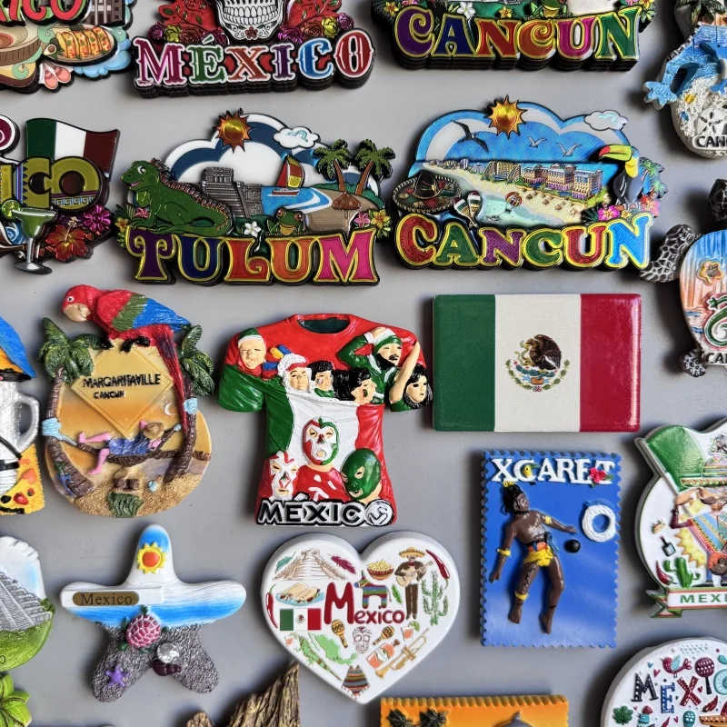 Cancun Mexico world travel PVC Fridge Magnet souvenir Hippocampus animal letter Refrigerador soft Magnet Sticker for home decor