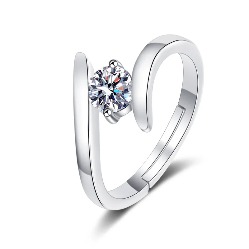 New 925 Sterling Silver Zircon Ring Simple Luxury Design High Quality Fine Jewelry, Elegant Stackable Rings For Women Wedding Engagement Party Anniversary Gift Accessories