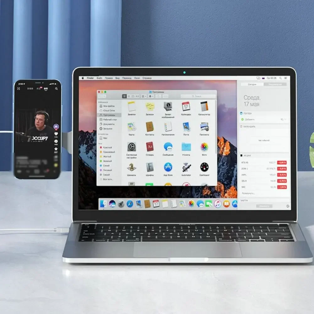 Suitable for Apple Iphone Magsafe Charging Stand Holder Foldable Computer Side Screen Folding Magnetic Charger Stand Kit Bracket