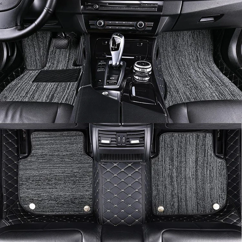 Double Layer Car Floor Mat For Volkswagen VW Touareg CR 7P 7L VW Arteon 3H7 VW Golf 6 Variant GTI Auto Carpet Parts