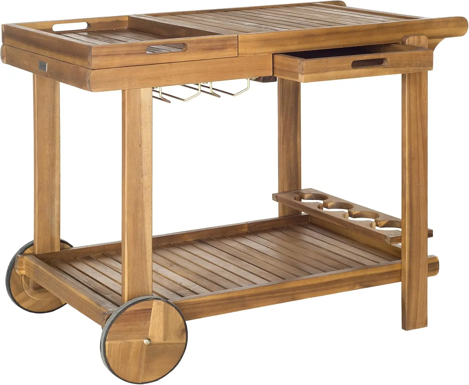 Outdoor Collection Orland Natural Wood Tea Trolley Cart