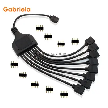 4 Pin RGB Connector Cable 1 to 2 3 4 5 6 8 Female to Female Splitter Connector Extension Cable for 3528 5050 RGB LED Strip Light