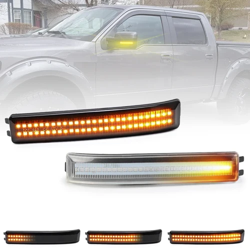 Para Ford F150 F-150 2009-2014 Raptor SVT 2010-2014 lámpara LED para espejo lateral luces de señal de giro dinámicas retrovisores laterales ámbar