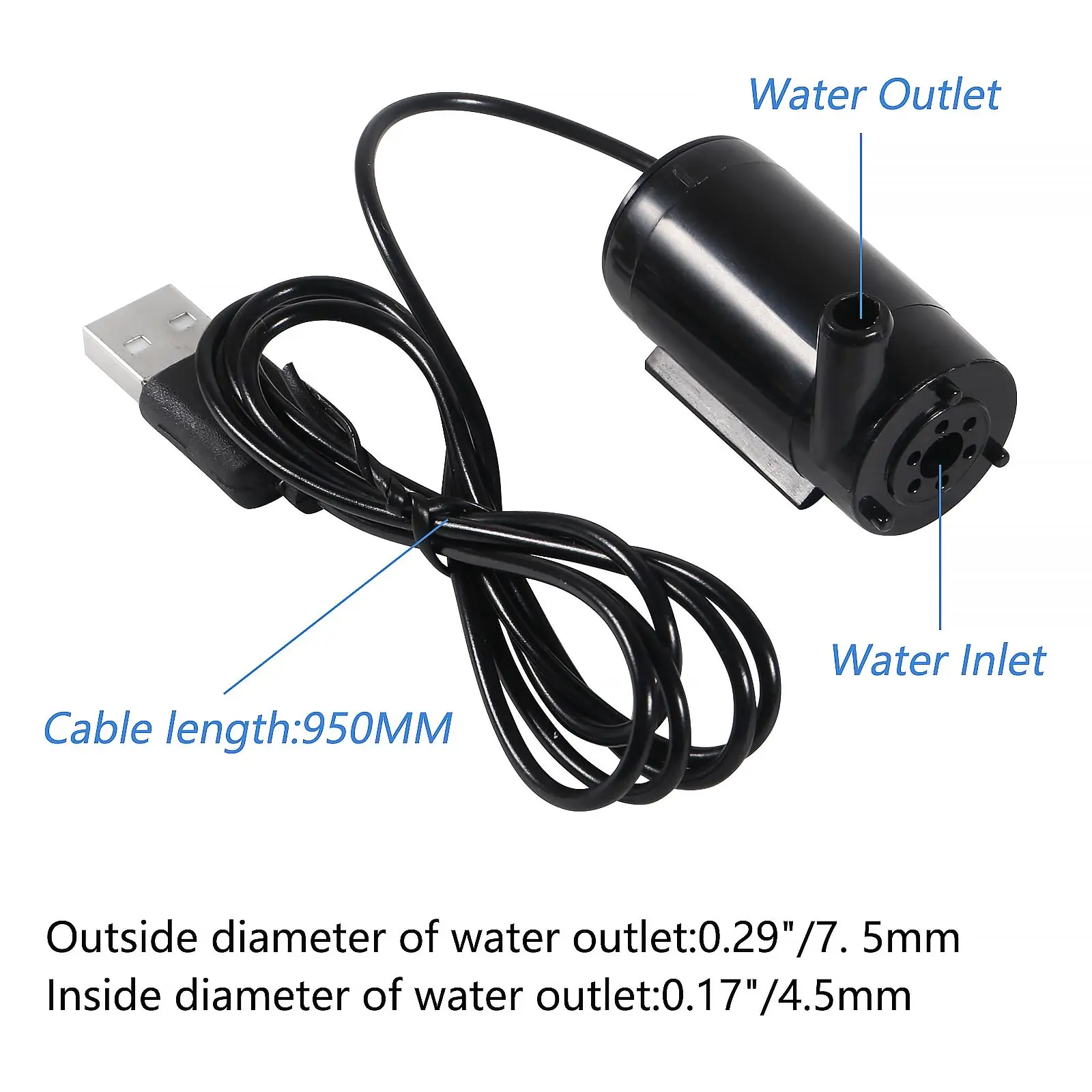 USB Micro Submersible Motor Pump Fish Tank Fountain Aquarium Garden Low Voltage Ultra-quiet Micro mini Small Water Pump