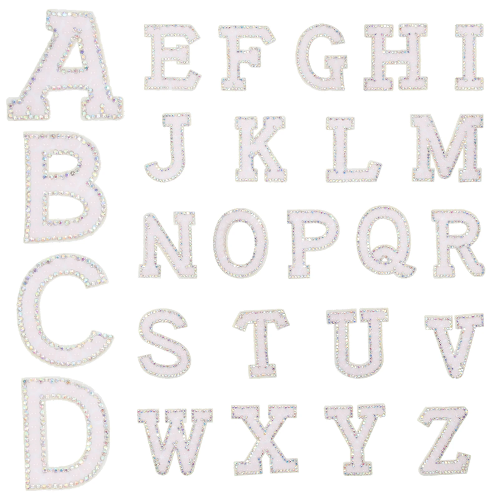 

26 Pcs Alphabet Cloth Accessories Glitter Patch Letters Clothing Patches Iron Decorate Diy Polyester Small Bling Child Stickers