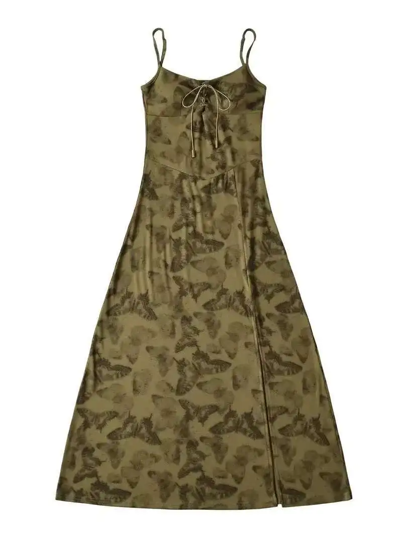 Vestido largo envuelto con cojín en el pecho con cordones y cordón, elegante vestido de verano 2024 con cuerda atada, camisola adelgazante ajustada, vestidos con temperamento VFW