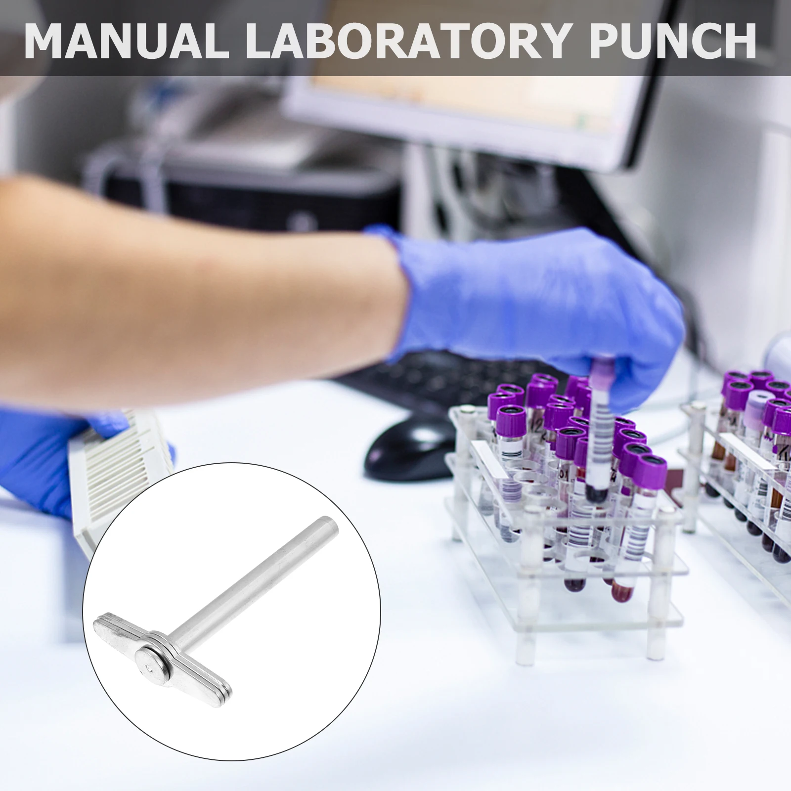 

4pcs Rubber Plug Punch for Experimental Equipment Handle Manual Laboratory Hole Drilling Tool Piercing