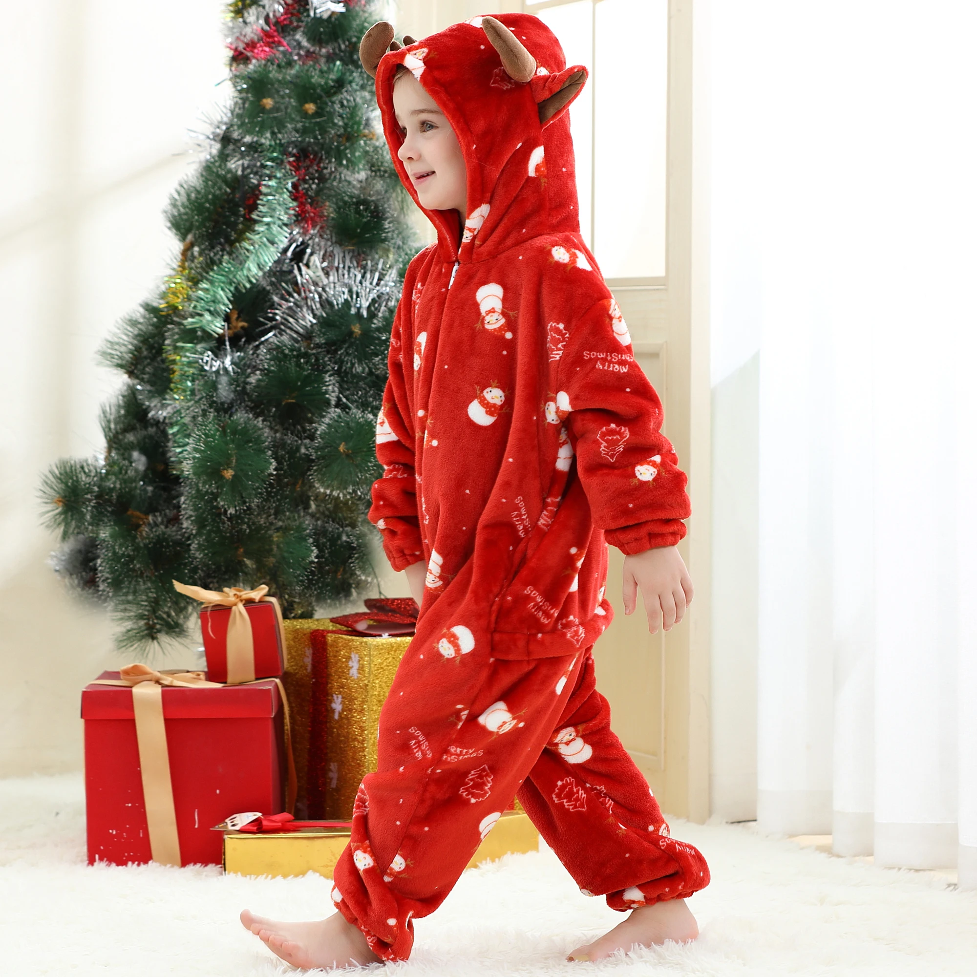 MICHLEY Löwen-Kinder-Schlafsack, Flanell-Decke, Schlafanzug 3-12 Jahre, Kapuzenpyjama, Kostümkleidung, Jumpsuit für Jungen und Mädchen – Detail 19