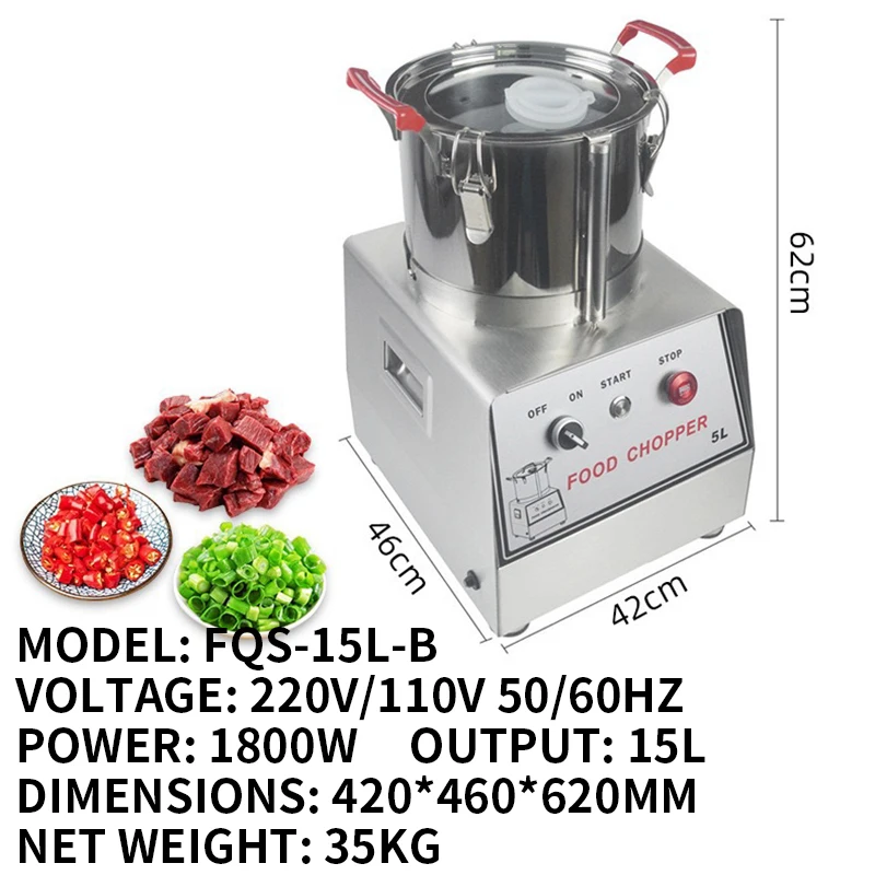 220V/110V対応 フードプロセッサー＆野菜チョッパー 食品グレードステンレス鋼 野菜・肉の細断用替刃2枚付き