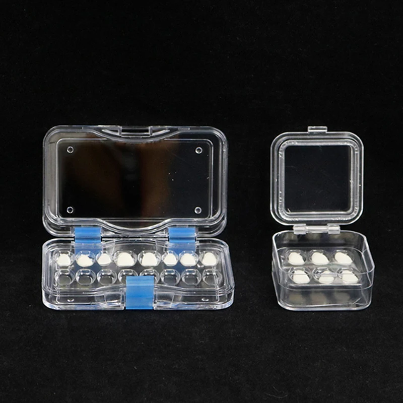 1PCS 6/16 grid Membrane Plastic Denture Tooth Box Transparent Tooth Box Plastic Denture Teeth Box To Storage Crown And Bridges