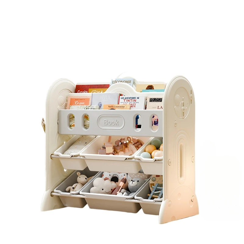 

Children's bookshelf toy storage rack household living room picture book rack baby storage cabinet
