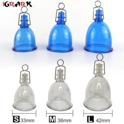 S/M/L Clear Blue Cup for Penis Extender Pump Enlargement Glans Protector Cap Replacement Penile Stretcher Clamping Kit Sex Toys