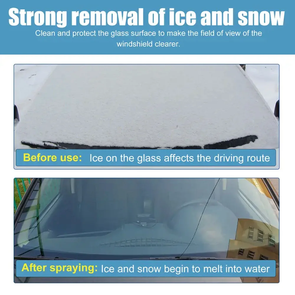 Car Snow Deicing Spray 100ml Ice Remover Winter Window Locks Defrosting Liquid Glass Cleaning Handles Anti Slip Auto Supplies