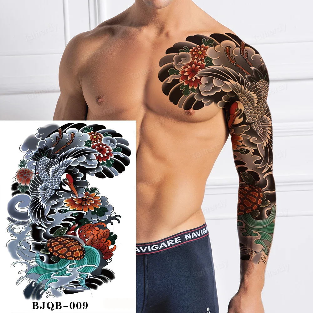 8 Hojas De Tatuajes Temporales Para Hombre | Diseños Tribales De Pez Koi, Calaveras Y Búhos, Tatuajes Falsos De Gran Tamaño Para Brazos Y Cuerpo (Mercurio)