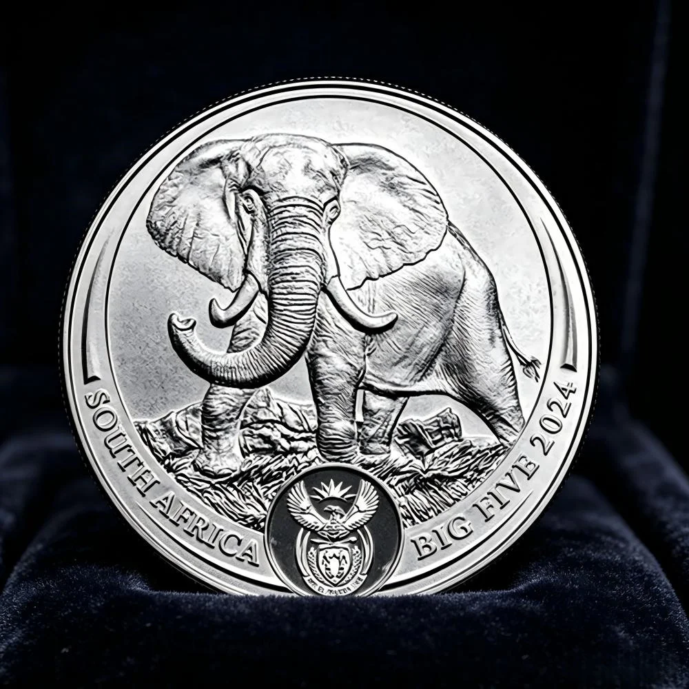 2024 South Africa Big Five Elephant Coin Wildlife Silver Plated Challenge Coin Commemorative Coin Gift