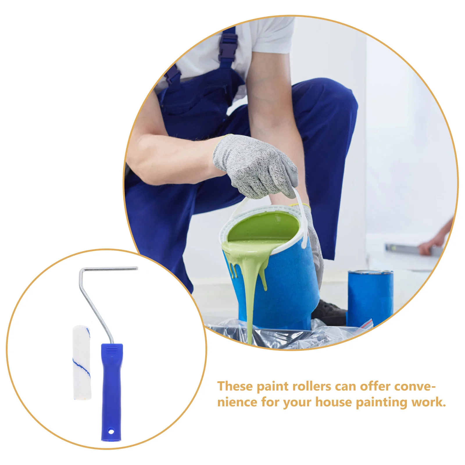 

1Set Paint Roller Frame Portable Small Paint Roller Covers Replacement Sleeves for Wall Painting Supplies