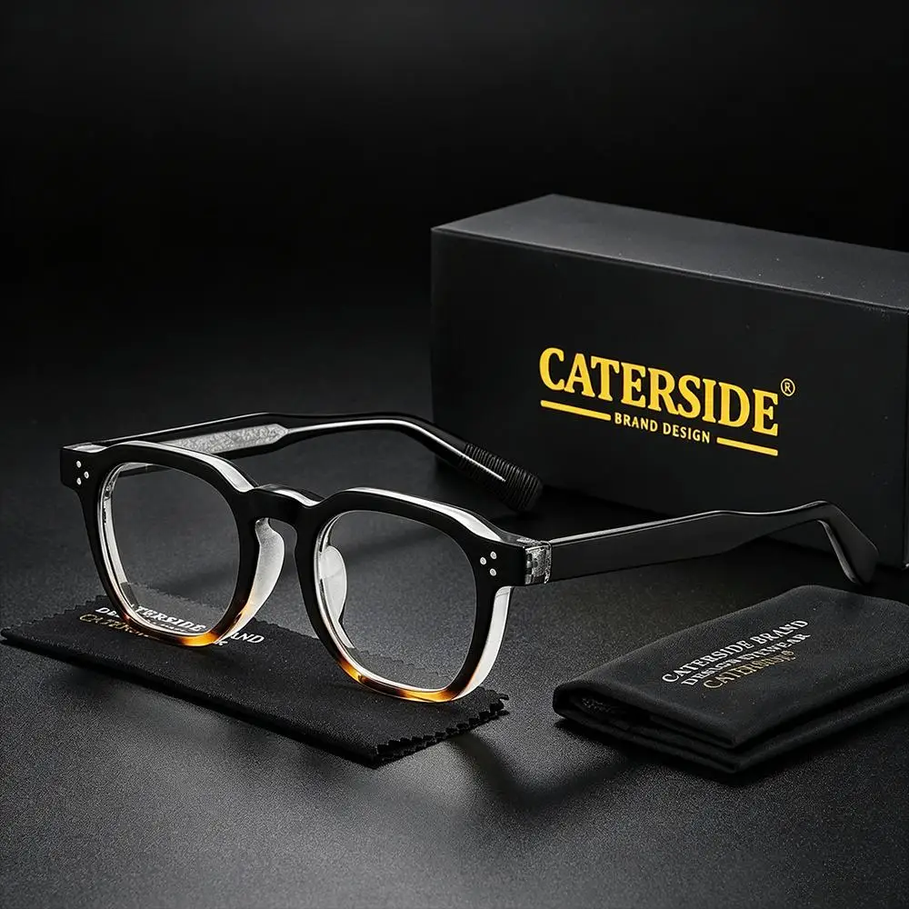 CATERSIDE Neue Herren-Modebrillenfassung, quadratisch, dicker Rahmen, Brillenfassung für Damen, für Outdoor-Reisen, einfache dekorative Brille – Detail 1