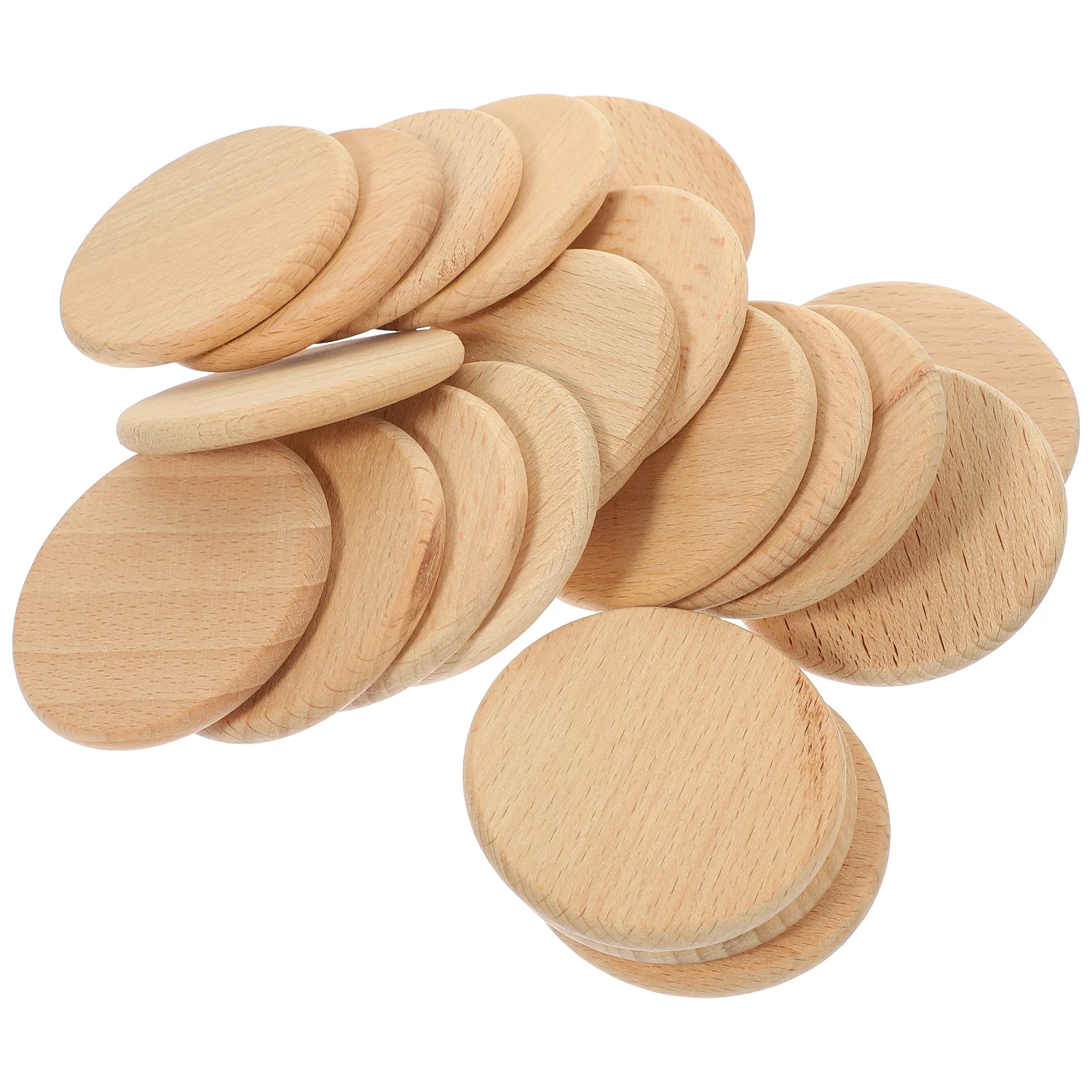 

20 Pcs Blank DIY Round Wood Chips Ornaments Pocket Hole Plugs Beech Unfinished Slices