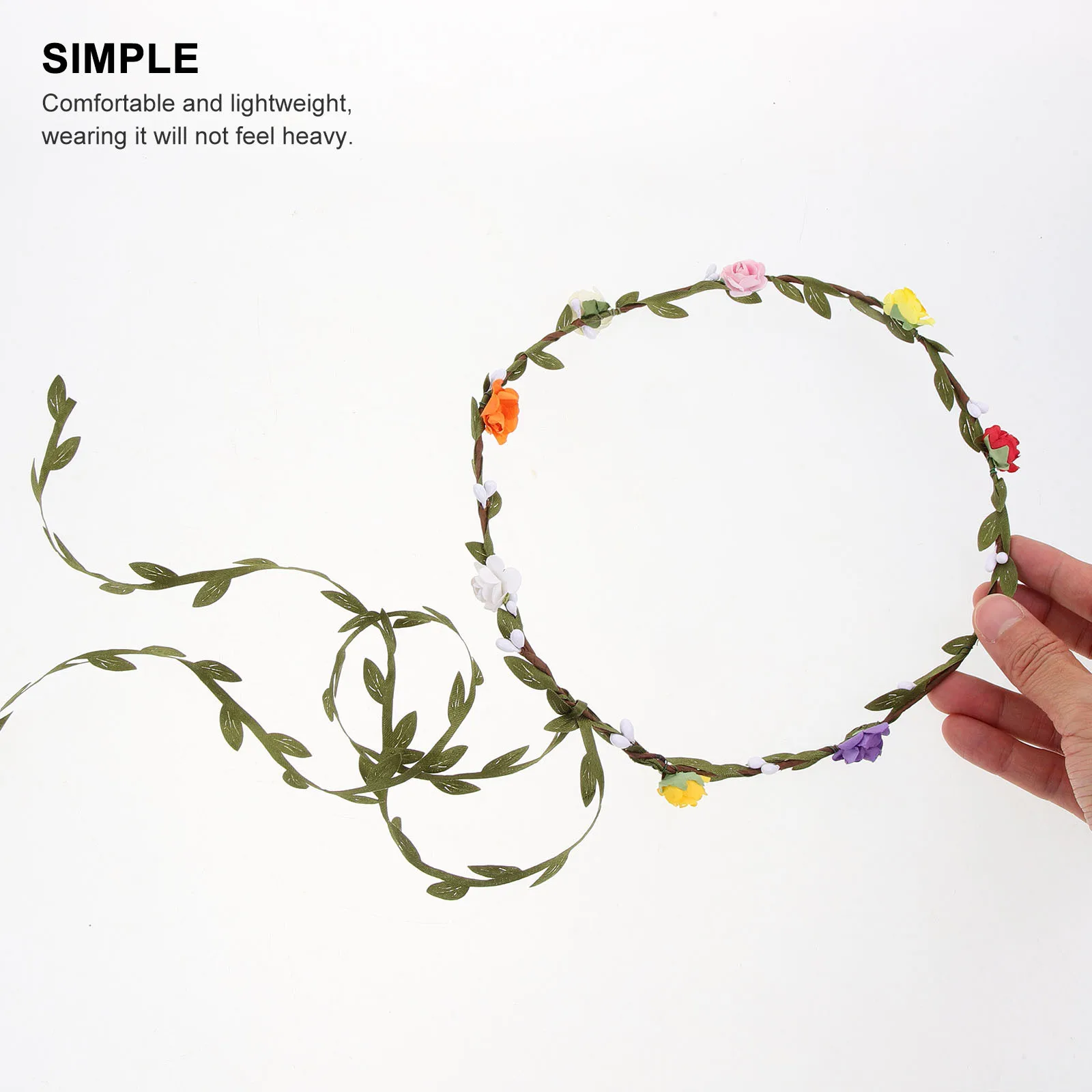 

2Pcs Flower Crown Hairbands Elegant Flexible Floral Headpiece for Wedding Bride Girls Party Accessories Bride Headbands