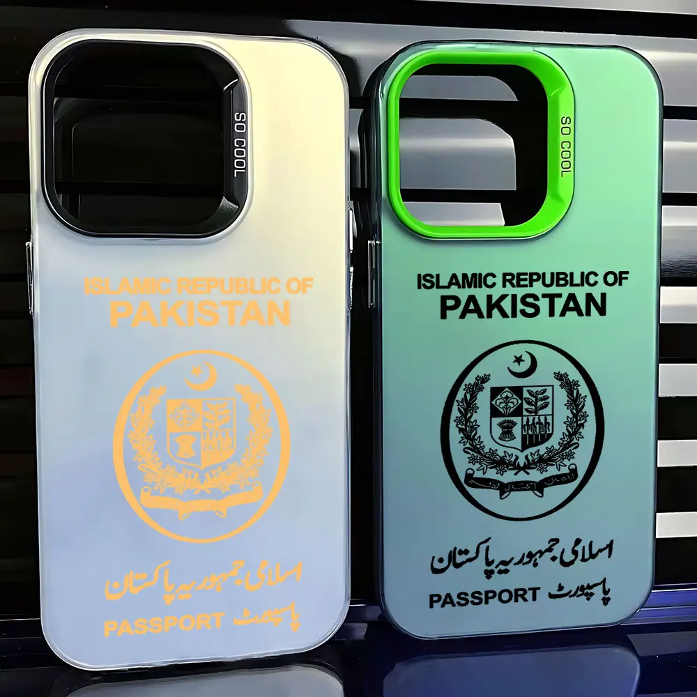 Pakistan Passport Phone Case For iPhone 16 15 14 13 12 11 Pro Max X XR XSMAX 8 7 Plus Candy Matte Shockproof Back Cover