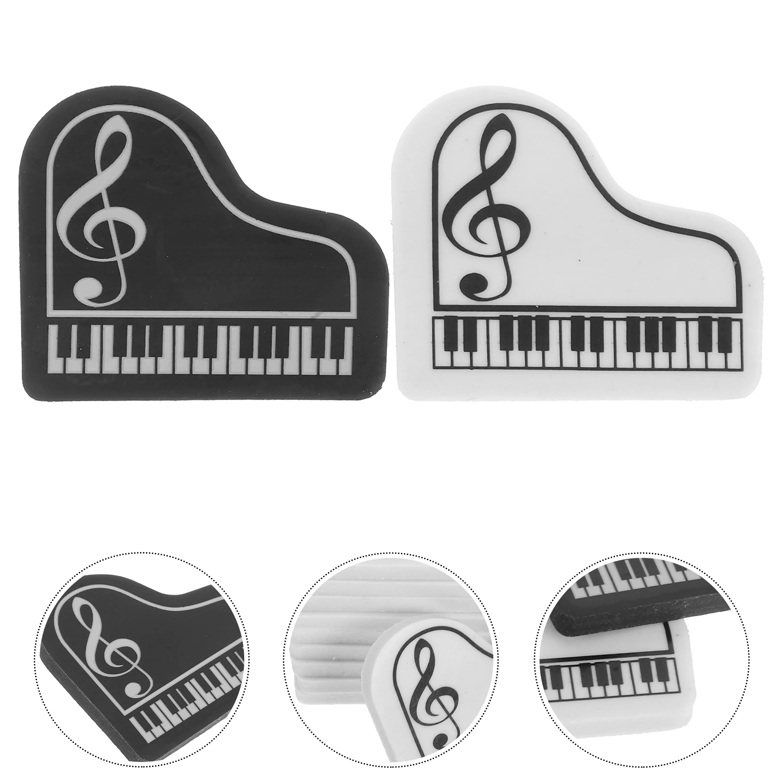 

20 pcs Piano Erasers Cute TPR School Supplies Students Novelty Toys Colorful Rubber For Homework Classroom Rewards Gifts