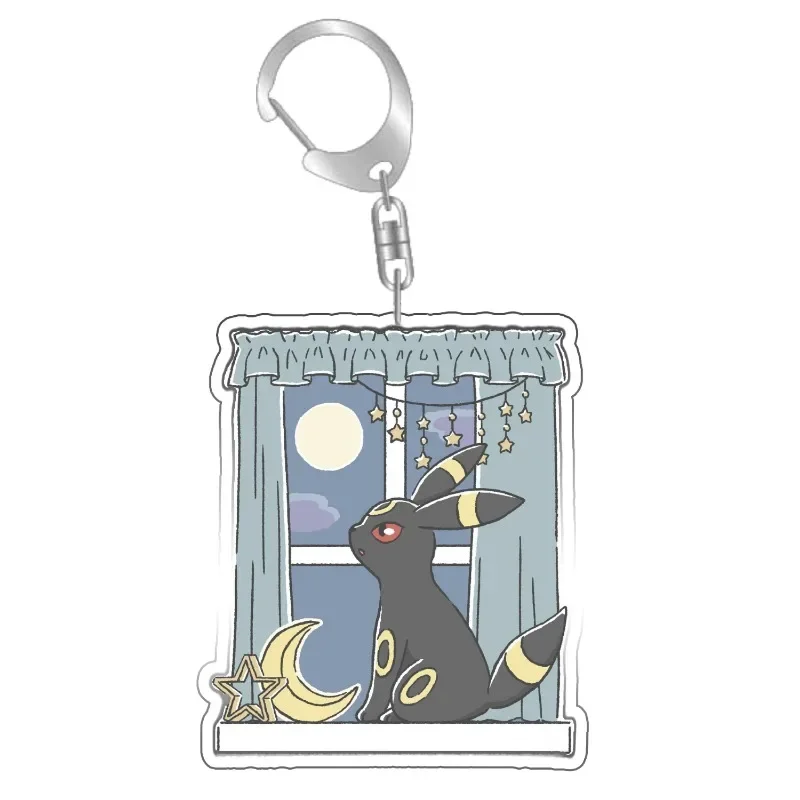 Pokemon Vaporeon Umbreon Sylveon Eevee Jolteon llavero acrílico hecho a sí mismo colgante Anime clásicos juego colección tarjetas juguete para regalo