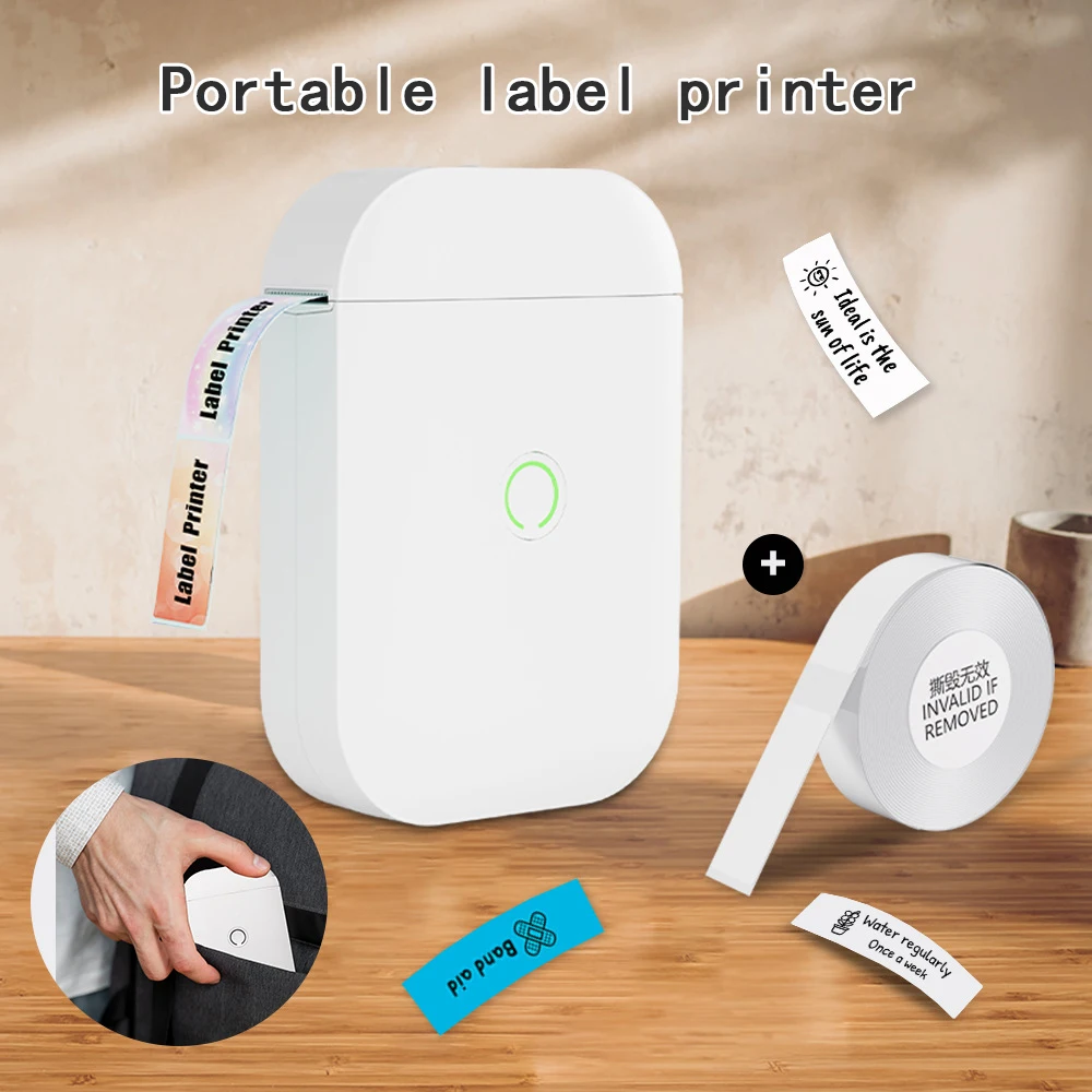 Food Labels Mini Portable thermal Printer Ink-free Labeling Machine Printer for Sticker Labeling Machine