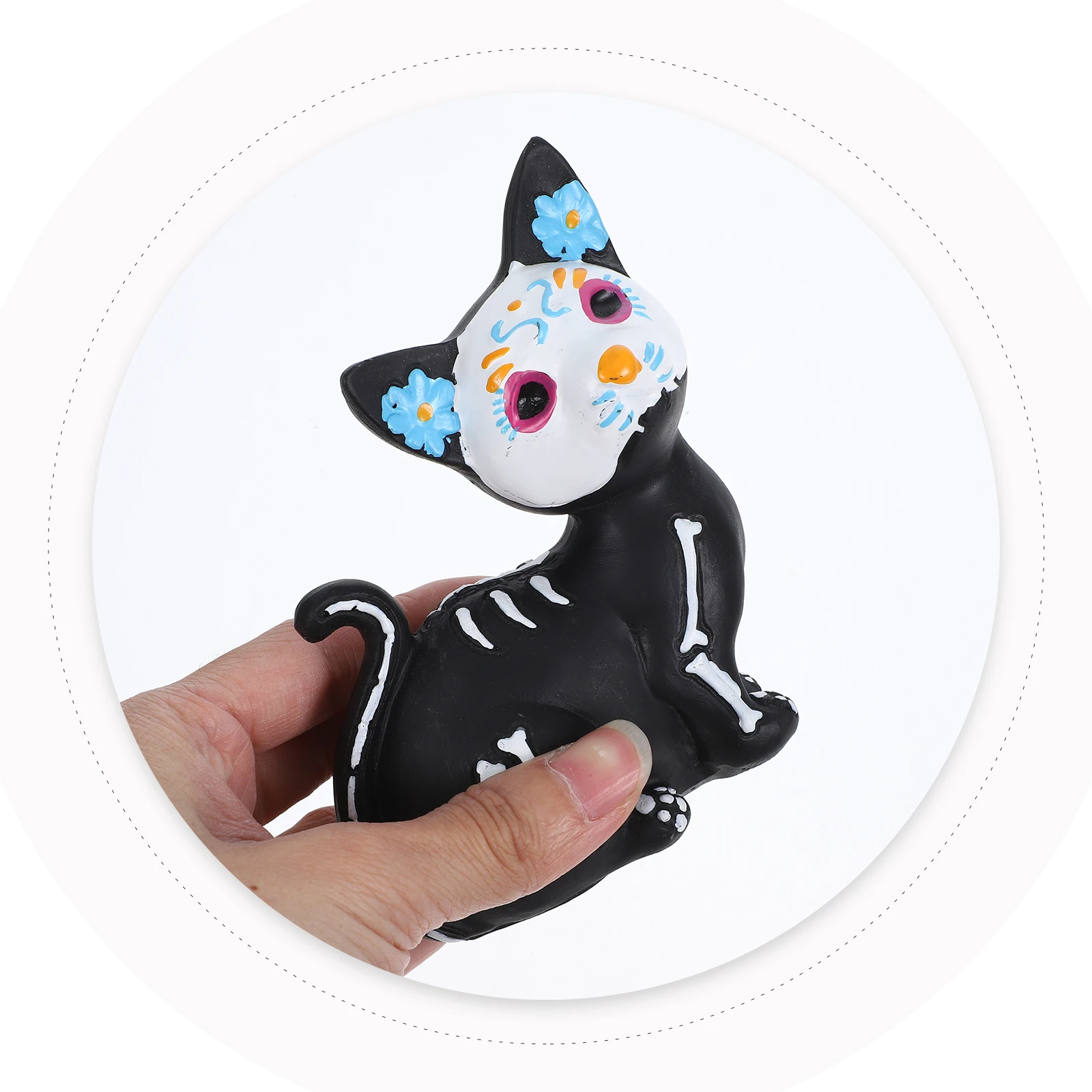 Halloween Cartoon Cat and Dog Figurine Spooky Sculpture Garden Indoor Animal Statue Desktop Resin Animal Ornaments Party Decor - Image 2