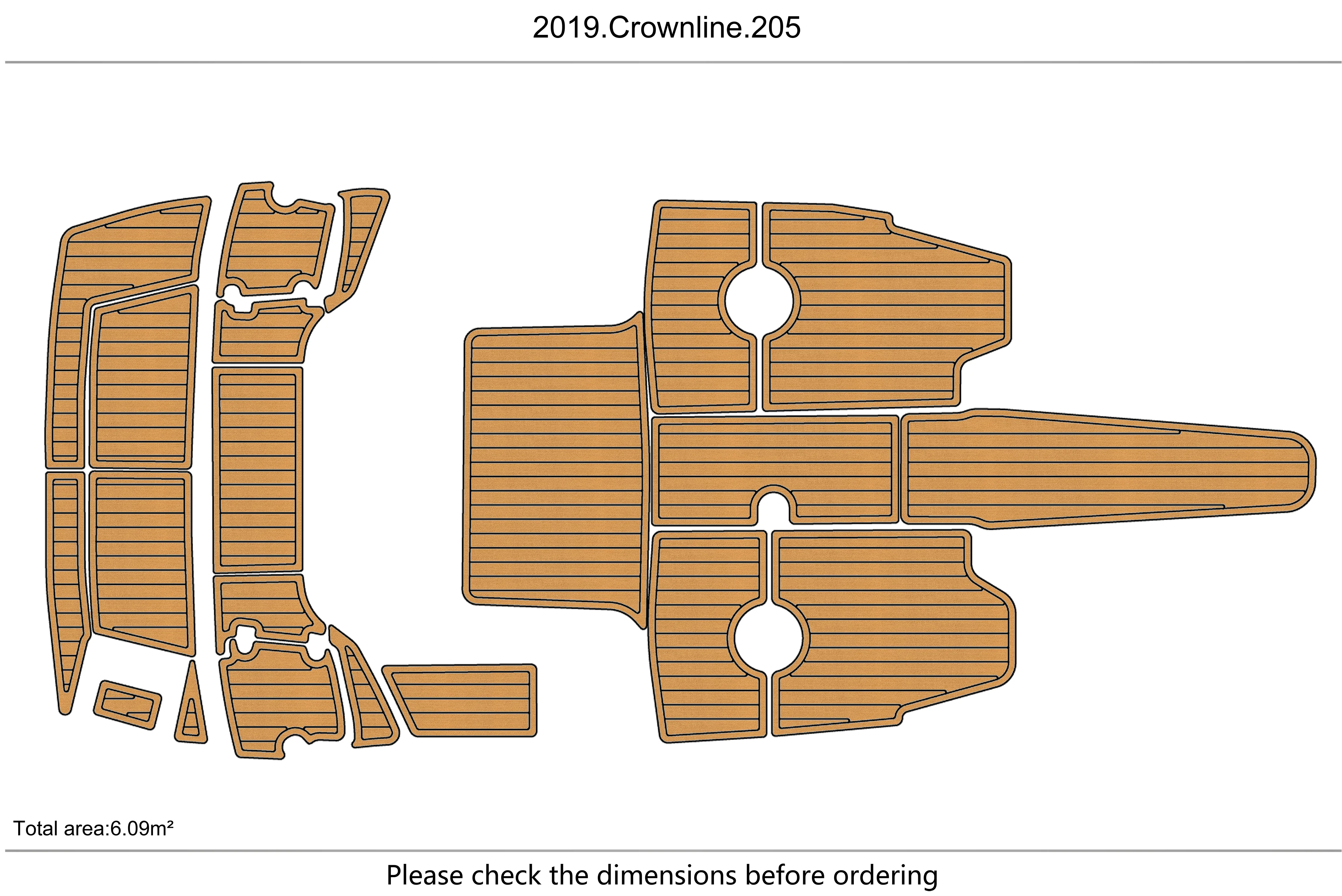 

2019 Crownline 205 B Cockpit platform 1/4" 6mm EVA fAUX carpet Water Ski Yacht Fishing Boat Non-slip mat floor