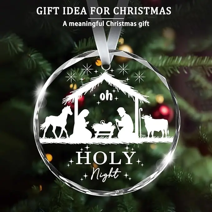 زينة عيد الميلاد مشهد المهد أوه ليلة مقدسة ديكور ديني معلق زخرفة الشتاء عطلة الهدايا المسيحية النساء