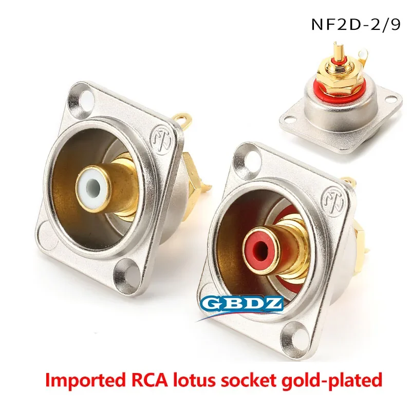 NEUTRIK NF2D-9 RCA Phono Audio Video AV Socket Hi-Fi Grade Female Jack Red White