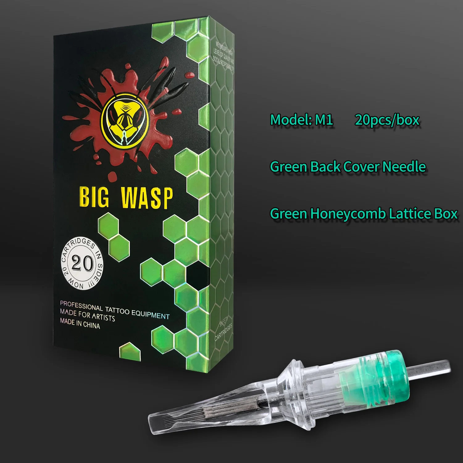 BIGWASP-cartuchos de aguja para tatuaje M1, cartucho de tinta para maquillaje permanente, adecuado para máquina de tatuaje, bolígrafos, 0,30 MM/0,35