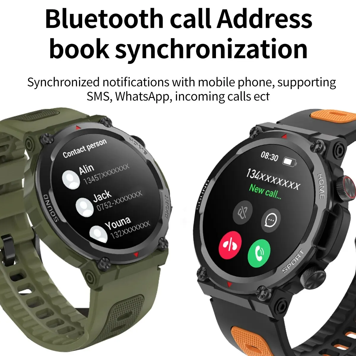 Inteligentny zegarek sportowy na świeżym powietrzu dla mężczyzn Smartwatch z połączeniem Bluetooth Fitness Tracker Długa żywotność baterii Zegarek