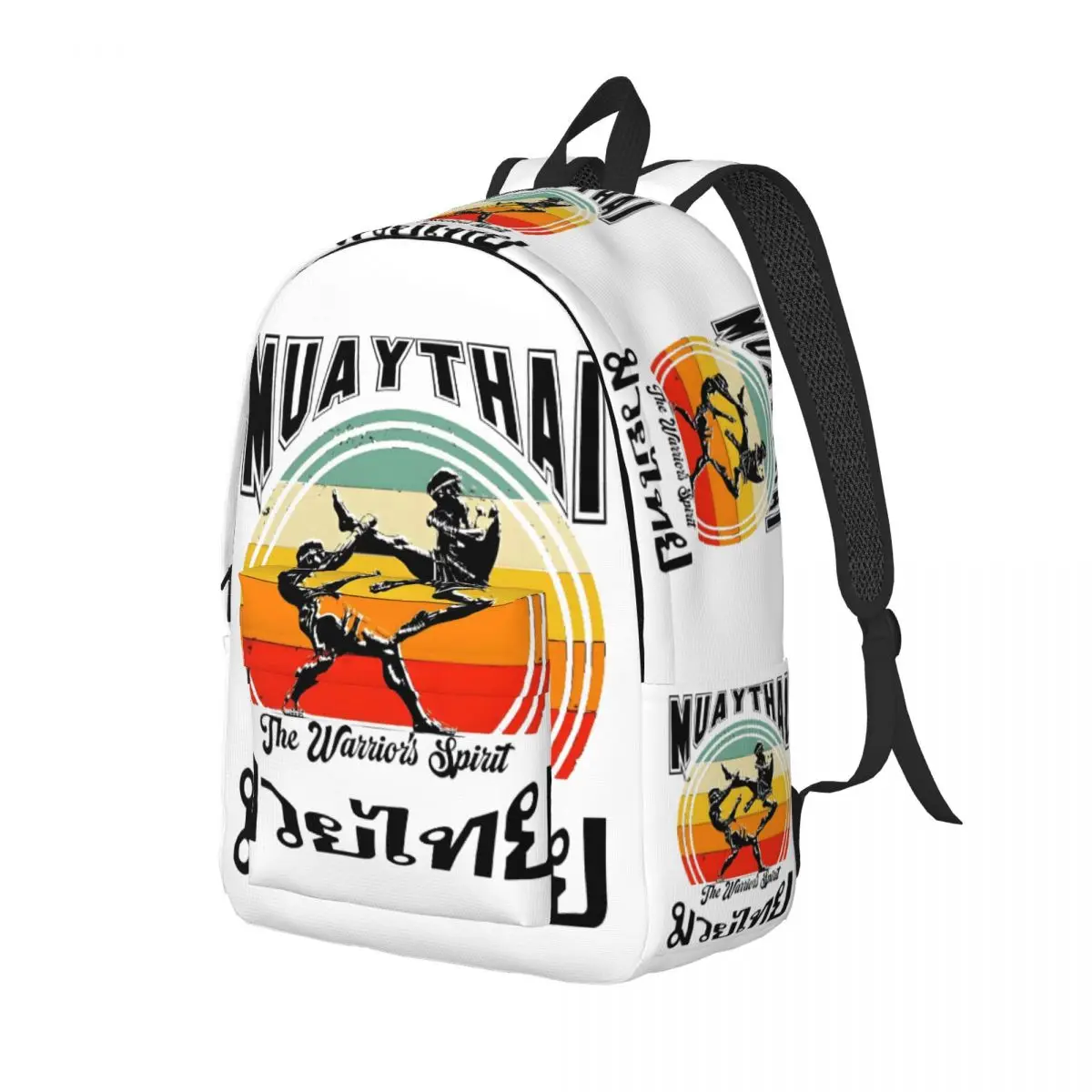 Custom Combat Heart Of Muay Thai Canvas Backpack The Warrior Spirit School College Travel Bags Bookbag Fits 15 Inch Laptop