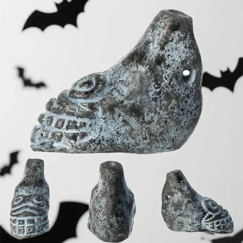 صفارة الموت الأزتيك - صراخات إرهابية، مع حقيبة حمل - مزحة الهالوين، أداة طوارئ خارجية، جهاز صوت فريد من نوعه