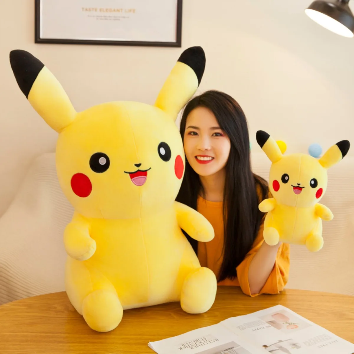 25cm Pokemon Pikachu Plush Toys Kawaii Japan Anime Elf Plush Doll Soft Stuffed Cartoon Pikachu Doll Birthday Gift for Girls