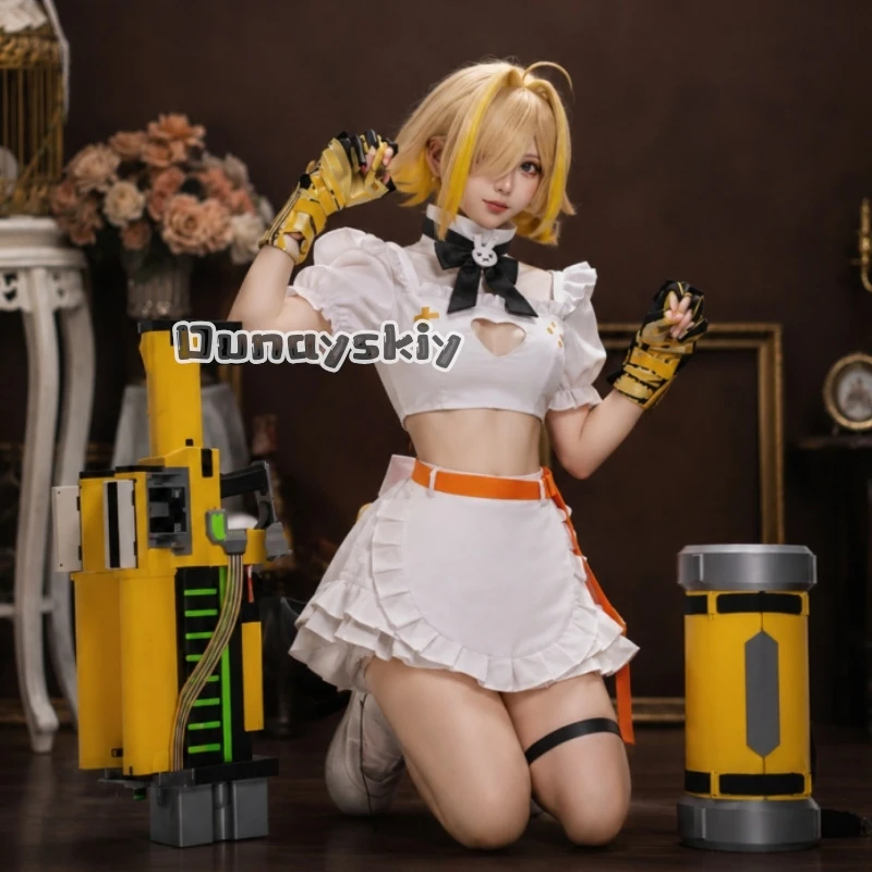 

Elegg Maid Cosplay Costume Anime Game Halloween Carnival Halloween Carnival Women Sweet Maid Uniform Headwear Role Play