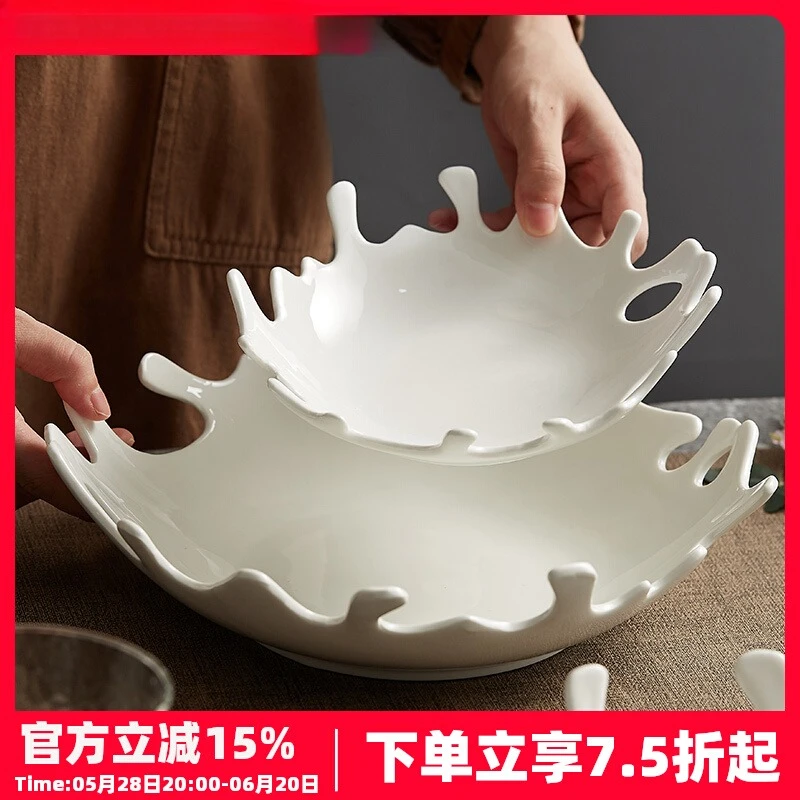 

Coral artistic conception dish plate high-end hotel restaurant tableware special-shaped soup plate ins wind fruit salad plate