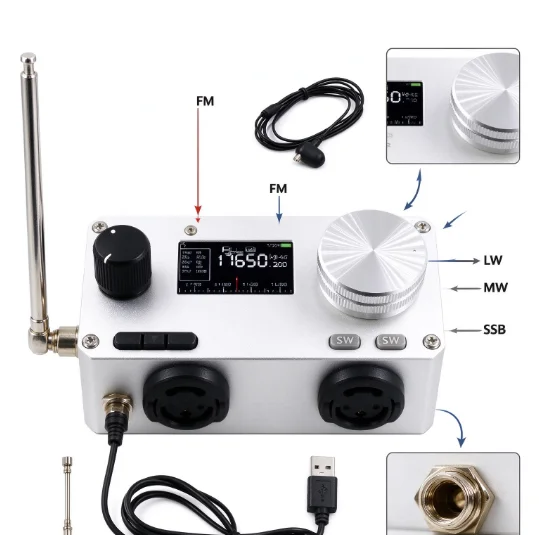 High-Performance Si4732 BCL Full-Band Portable Radio Receiver Support FM LW MW SW SSB Shortwave Reception