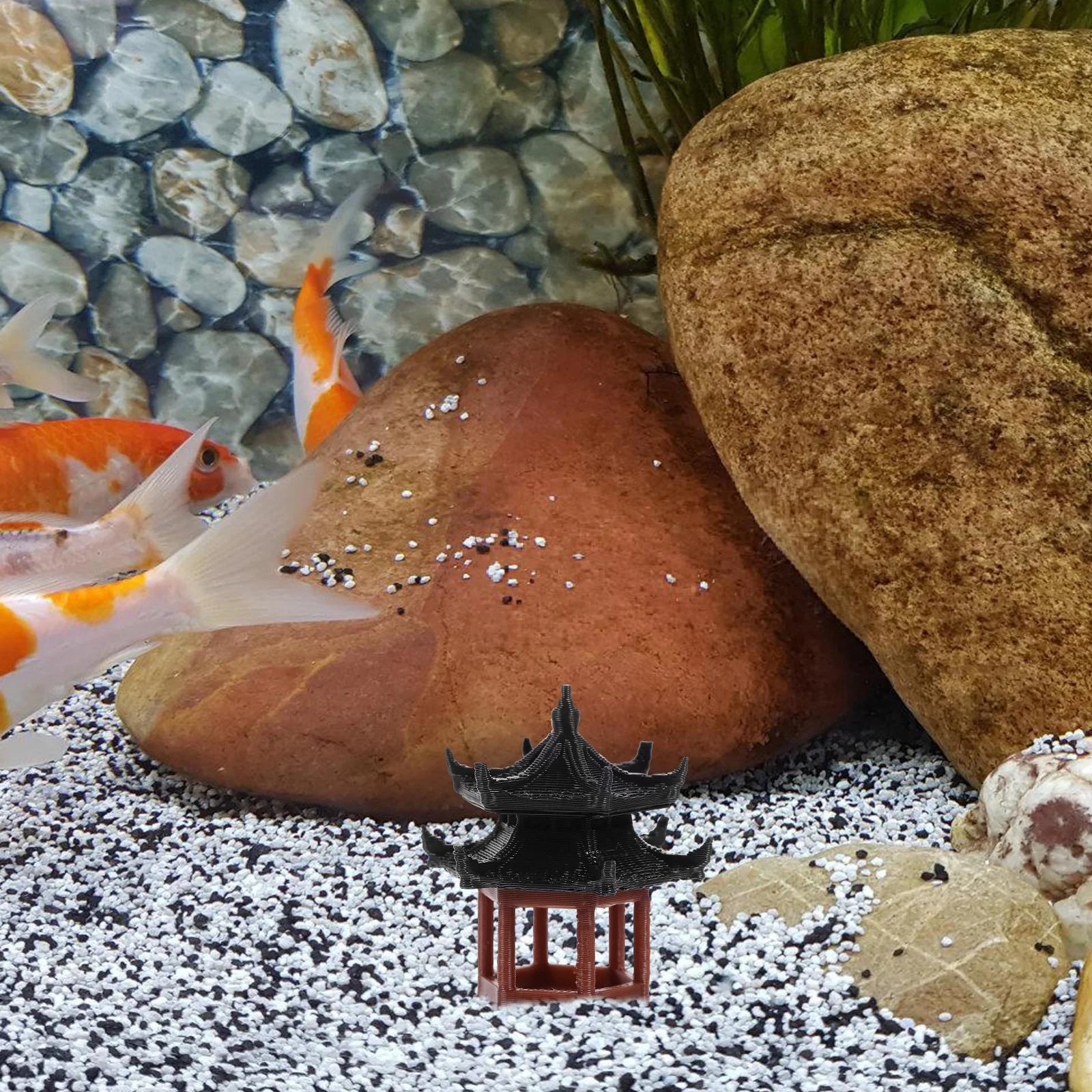 

Mini Pavilion Statue Garden Decor for Outdoor Fish Tank Bonsai Landscaping Micro Landscape Zen Home Desktop Ornament