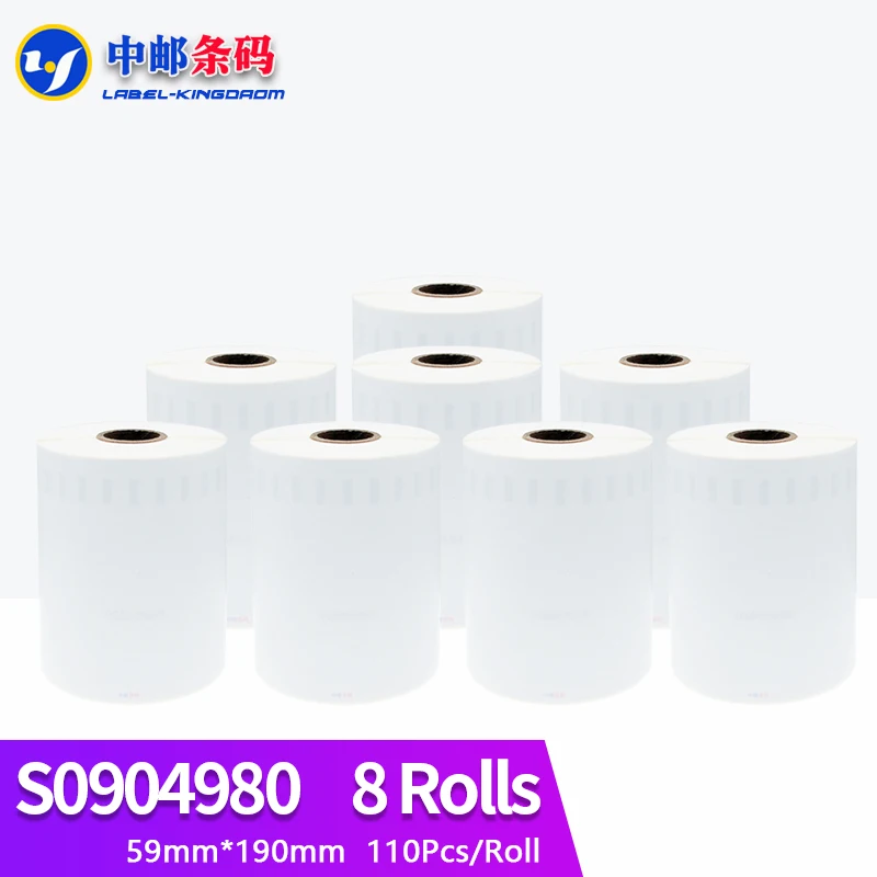 8 Roll Dymo Generic S0904980 Label Sticker 104mm*159mm 220Pcs Compatible for LabelWriter 4XL Printer 4