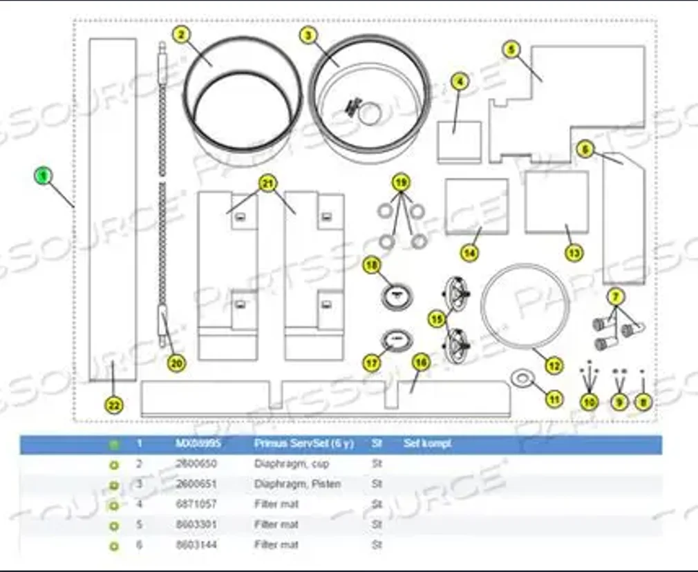 MX08995:6 Year Service Set for Drager Primus（not include battery)