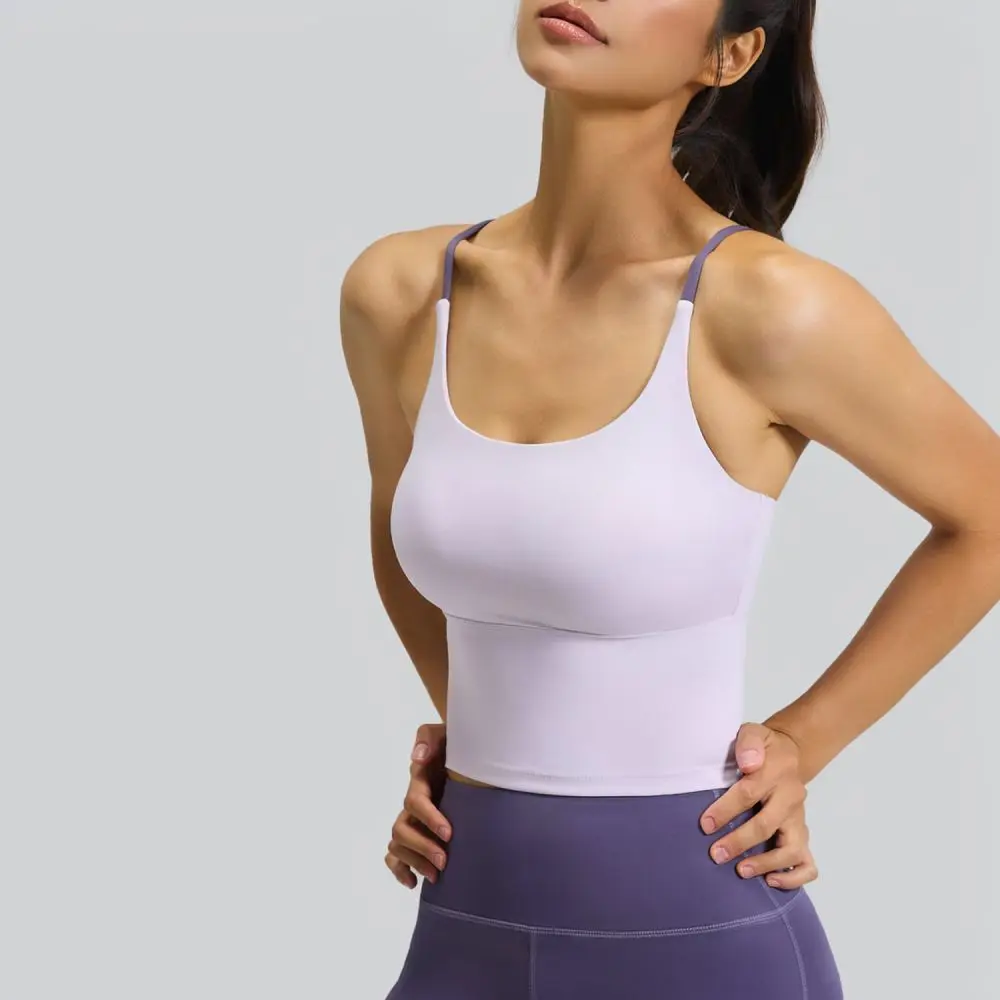 Padded Fitness Bra Women Yoga Vest Backless Cross Straps Breathable High Elastic Gym Crop Top Running Athletic Gear