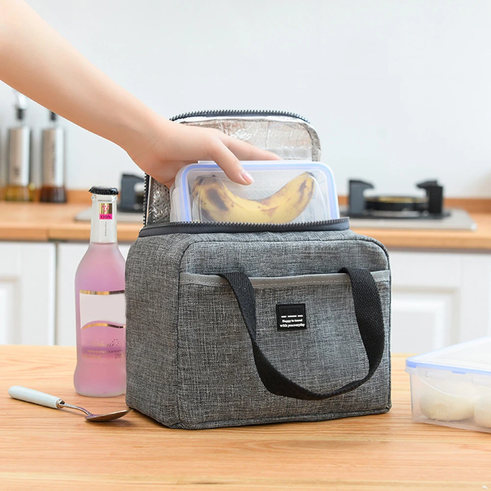 

Reusable Lunch Tote Bag Oxford Cloth Waterproof Insulated Lunch Bag Lunch Box Tote Bag Handbag Cooler Bag for Adults Kids (Light