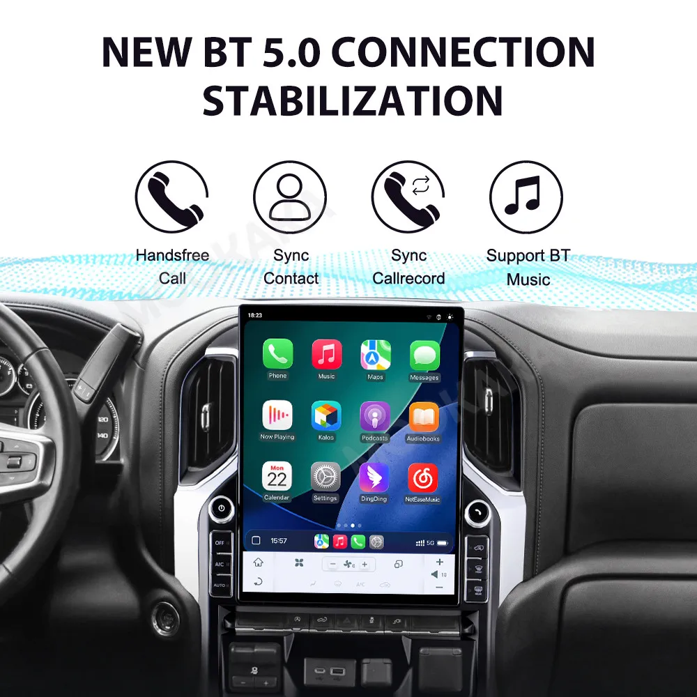 

Для Chevrolet Silverado 2019-2023: Автомагнитола Android с мультимедиа, беспроводным CarPlay, GPS-навигацией и стереосистемой