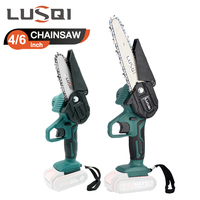 LUSQI Chainsaw No Battery 4/6” Cordless Electric Pruning Portable Woodworking Power Tool Fit Rechargeable Worx Interface Battery