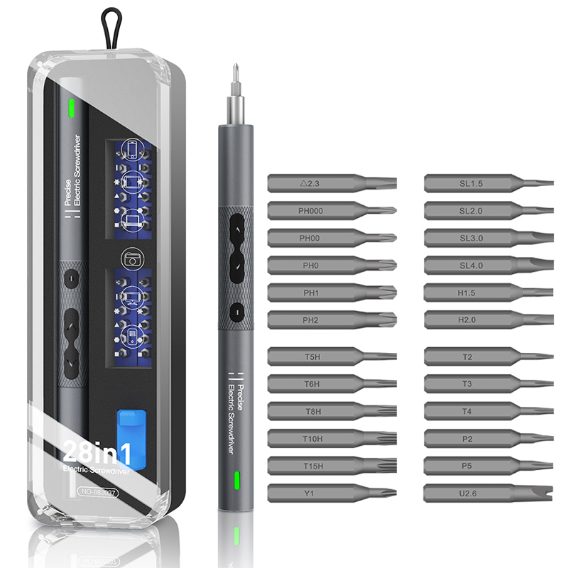  28 in 1 Electric Screwdriver Precision Set Power Tool Kit Rechargeable Wireless Cordless Bit for Xiaomi Mobile Cell Phone Repair 